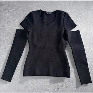 ALEXANDER WANG Black Cold Shoulder Sweater Top Size XS